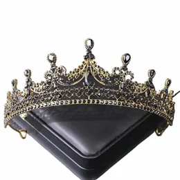 1pc nova noiva barroca cristal coroa tiara headdr sier faixas de cabelo cerimônia de casamento rainha acessórios de casamento f8cA #