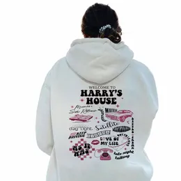 Felpa con cappuccio Plus Size di Harry's House Lettera stampata Felpa con cappuccio Y2K Estetica Harajuku Autunno Inverno Caldo Felpa con cappuccio unisex x7Ak #