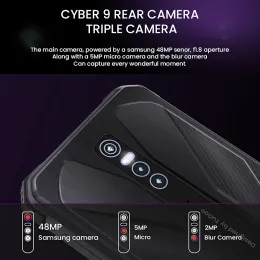 Hotwav Cyber 9 Pro Rugged Smartphones P60 Octa Core 6.3 "8GB + 128GB 7500MAH NFC Mobile Phone 48MP Cellple per fotocamera posteriore