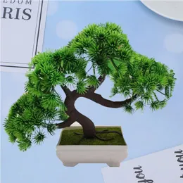 Dekorative Blumen 1 Stück Simulation Kiefer Gruß Gäste Topfpflanze Gefälschte Bonsai Gast-Gruß Baum Mini Grün Desktop Dekoration für