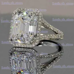 Anéis de banda Huitan Design simples alianças de casamento anéis para mulheres luxo incrustado grande quadrado cúbico zircônia festa de noivado 2022 joias da moda T240330