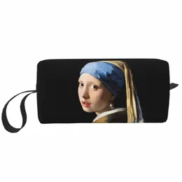 Flicka med en pärla örhänge kosmetisk väska kvinnor Vincent Van Gogh målar toalettartiklar Makeup Organiser Lady Storage Dopp Kit i337#