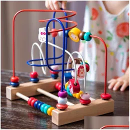 ألعاب الذكاء Montessori Baby Wooden Roller Er Bead Maze Toddler Toddler Learning Learning Puzzle Math Toy للأطفال 1 2 3 نعم DHJSG
