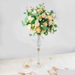 Inne imprezy imprezowe dostawy od 40 cm do 120 cmgold / przezroczyste akrylowe kryształowy filar świeca stół stołowy Centerpiece Flower Mowl Cokoł 409 Dr Dhrj7