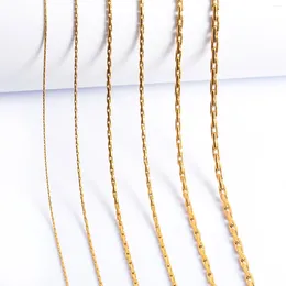 Catene 0.6/0.8/1/1.2/1.8 /2.3mm Larghezza Acciaio inossidabile Piccola collana a catena sottile Colore oro per le donne Ragazza Chocker Gioelleria raffinata e alla moda Regalo