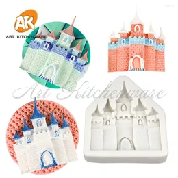 Bakning Mögel Magic Castle Silicone Mold Fondant Cake Decoration Hand Made Decorating Leaves Chocolate Candy Silica Gel Gel