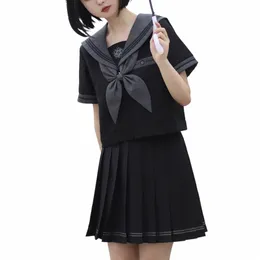 japanese School Uniform Girl Jk Suit Sexy Bad Girls Outfits Grey Tie Black Three Basic JK Sailor Uniform Women Plus Size Costume v0gy#