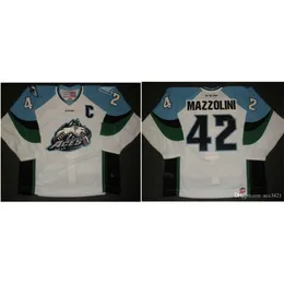 24S Custom Men Youth Women Tage ECHL 2013 14 Alaska Aces 42 Nick Mazzolini CCM Hockey Jersey Size S-5XL أو مخصص أي اسم أو رقم