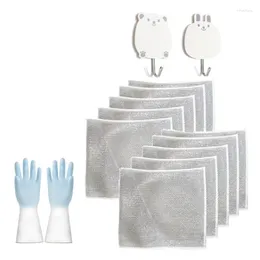 Disposable Gloves Multifunctional Steel Wire Dishcloth Reusable Fit For Kitchen Utensils Pans Sink Pots 1Set