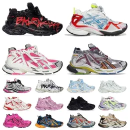 Luxury Brand Track Runners 7 Donna Uomo Scarpe firmate Graffiti Bianco Fucsia Rosa Scarpe di grandi dimensioni Scarpe da ginnastica di moda Scarpe da ginnastica