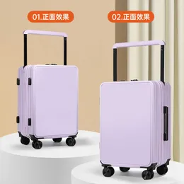 Suitcases PC double front middle wide trolley case 20 "student boarding case Large capacity Q240330