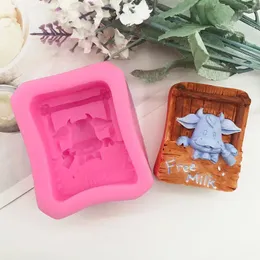 Stampi da forno 3D tridimensionale cartone animato vitello stampo per sapone per bambini silicone cioccolato fondente decorazione torta gelato