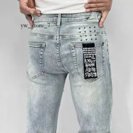 Ksubi Jeans Designer Jeans for Mens Man Pants Rip Denim Biker Grey Paint Distress Stretch Motorcycle Bone Halloween Jeans for Mens 4802
