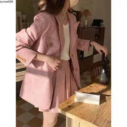 3: e Morning Spring Academy Style Suit Coat Half kjol Set tidigt nytt