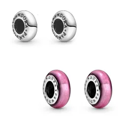 S925 Sterling Panjiaduola Sier Me Series Spacer Rosa Perline fisse Sile Bracciale a clip fisso Accessori fai da te