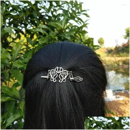 헤어 클립 Barrettes Langhong 1pcs Legendry Celtics Knotwork Hairpin Hairpin Jewelry Cetilcs Drop Delivery Hairjewelry Otsee