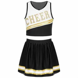 High School Cheer Leader Costume para meninas Halen Outfit Cheerleading Uniforme Carnaval Party Cosplay Fantasia Dr Up Roupas U1F0 #