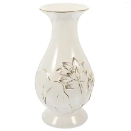 Vases Artificial Flower Vase Lotus Offering Bottle Ornament Ceramic For Flowers