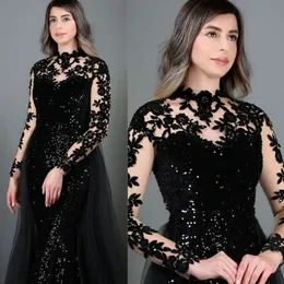 2024 Abiti per la madre della sposa con strascico staccabile Abiti da sera formali Collo alto in pizzo con paillettes Abito per la mamma in pizzo con perline Abito per la madre dello sposo per occasioni AMM130