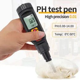 Digital mat pH -mätare 0,00 ~ 14,00 pH Temp Aciditetstestare deg jordens pH -detektor för köttostbrödfruktvattenanalysator mätare 240320