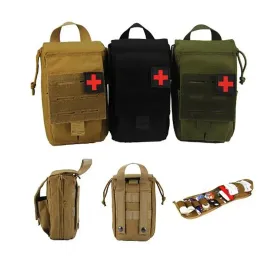 Tactical Molle First Aid Kit Survival Bag 1000D Nylon Emergency Pouch Militär utomhusresor midjepaket camping livräddande fodral