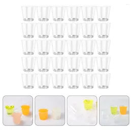 일회용 컵 빨대 100 PCS 플라스틱 안경 S Clear Water Cup Juice Beverage 일회성 다기능 머그 컨테이너