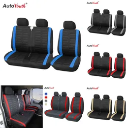 Upgrade AUTOYOUTH Breathable Polyester Suitable For 2+1 Seat Protect Covers - Fits Most Car Truck Van SUV