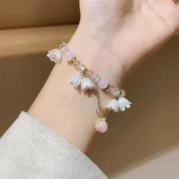 Charm Bracelets Fashion White Floral Trend Convallaria Majalis Pearl Bangle