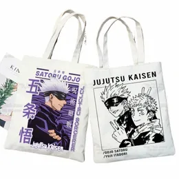 jujutsu Kaisen Carto Shop Bag Ryomen Sukuna Itadori Yuji Bolsas De Tela Shopper Okkotsu Yuta Gojo Satoru Shop Jute Bag I9IB#
