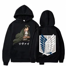 Attack Titan Hot Anime Plus Size Hoodie Levi Ackerman Wing Logo Grafik Gedruckt Pullover Männer Frauen Sweatshirts Hip Hop Mit Kapuze H9pT #