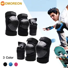 Gomoreon 6pcs Kinder/Erwachsene Knieschalter Ellbogenpolster Armwächter Schutzausrüstung für Skateboard -Rollen -Skating -Cycling -BMX -Fahrrad