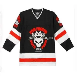 24s Five Finger Death Punt Men's Hockey Jersey Black Hafdery Szygowane Dostosowanie dowolnego numeru i koszul