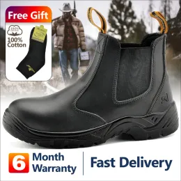 Stivali Safetoe S3 Safety Scarpe con tappo di punta in acciaio, stivali da lavoro traspirante leggera in pelle impermeabile per uomini e donne botas hombre