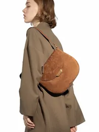 Venof 2024 New Faux Suede Bag 100 ٪ Soft Leather Saddle Vintiage Menger Large Carty Handbag Lostt