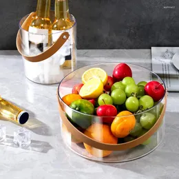 Lagerung Flaschen Licht Luxus Glas Tragbare Eis Eimer Hochwertige Obst Tablett Korb Hause Kreative Bar Champagner Wein Bier Cube korn