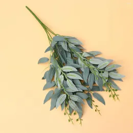 Fiori decorativi 2 pezzi foglie di salice artificiale decorazioni per foglie fai da te festival ornamento per feste casa soggiorno (grigio verde)