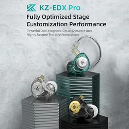 KZ-EDX Pro Hifi Bass Warphones Магнитная динамическая единица 3,5 мм Проводная в наушниках для ушных наушников стерео-шумоподавляющая гарнитура