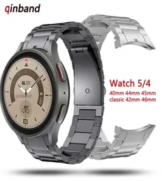 시계 밴드 No Gaps Samsung Galaxy Watch 5 Pro 45mm 40mm 44mm 벨트 시계 밴드를위한 Titanium Metal Strap 4 Classic 2476533