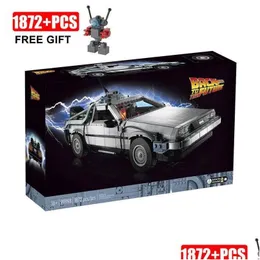 Blocchi Delorean Dmc-12 Ritorno al futuro Time Hine compatibile 10300 Concept Building Toy Bricks Christmas Boy Gifts 230313 Drop Del Dhiev