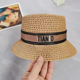 Straw Women Hat Sun 460063 Protection Outdoor 2024 New Fashion Casual Sun Diagonral Beach Hats Design New Bucket Panama Travel