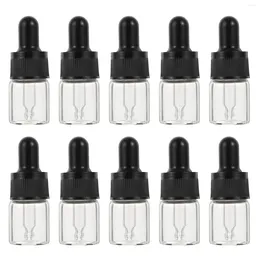 Garrafas de armazenamento Frascos conta-gotas de vidro vazios: 10pcs 5ml recarregável dispensador de óleo essencial amostra recipiente de frascos de olho transparente