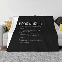 Filtar Bookaholic / Gift Idea For Book Lover Creative Design Bekväm varm flanell Filt Bokmaskläsare Bokish Library