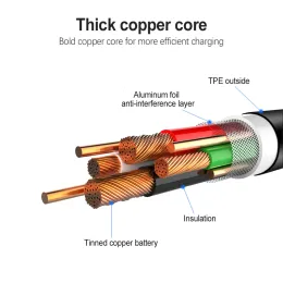 5pcs/Lot USB Type-C Cable Cable Cable Wire for Xiaomi Redmi Note 11 10 S 9S 8T 8 Pro Oppo A94 A74 5G A73 A93 Cables Cables