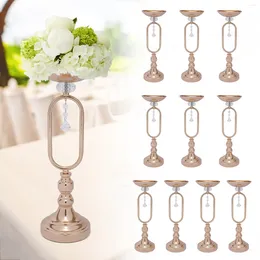Vases 10 Pcs Gold Metal Trumpet 17.5'' Tall Vase Wedding Centerpieces For Tables Candle Holder Flower Stand Party Decor