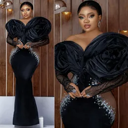 2024 Artı Boyut Afrika balo elbiseleri Siyah Kadınlar Illusion Gece Elbise Zarif Uzun Kollu Rhinestones Dekorasyon Doğum Günü Partisi Elbise Resepsiyon Elbise Am621