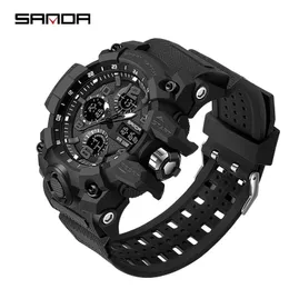 2020 marca de luxo superior sanda relógio masculino esporte relógios multifunções choque digital militar relógios masculino reloj hombr155b