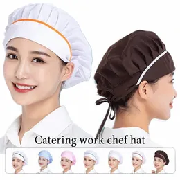 unisex fi catering iş şapkası ağ nefes alabilen elastik şef şapkalar pişirme pişirme otel fabrikası atölyesi üniforma toz kapağı s7x2#