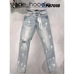 Jeans viola da uomo ricamo trapuntato strappato per pantaloni vintage di marca di tendenza casual jeans dritti classici solidi per pantaloni da moto da uomo jeans viola firmati 2811