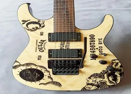 Custom Made Reveal Kirk Hammett Signature Kh Ouija Natural Guitar Active Pickups i Tremolo Guitar Bridge Black Hardware SH3507818