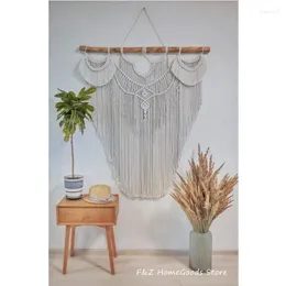 Tapestries Real Hand-woven Large Macrame Wall Hanging Boho Decor For Housewarming Decoration Room Home Bedroom Gift Living Background